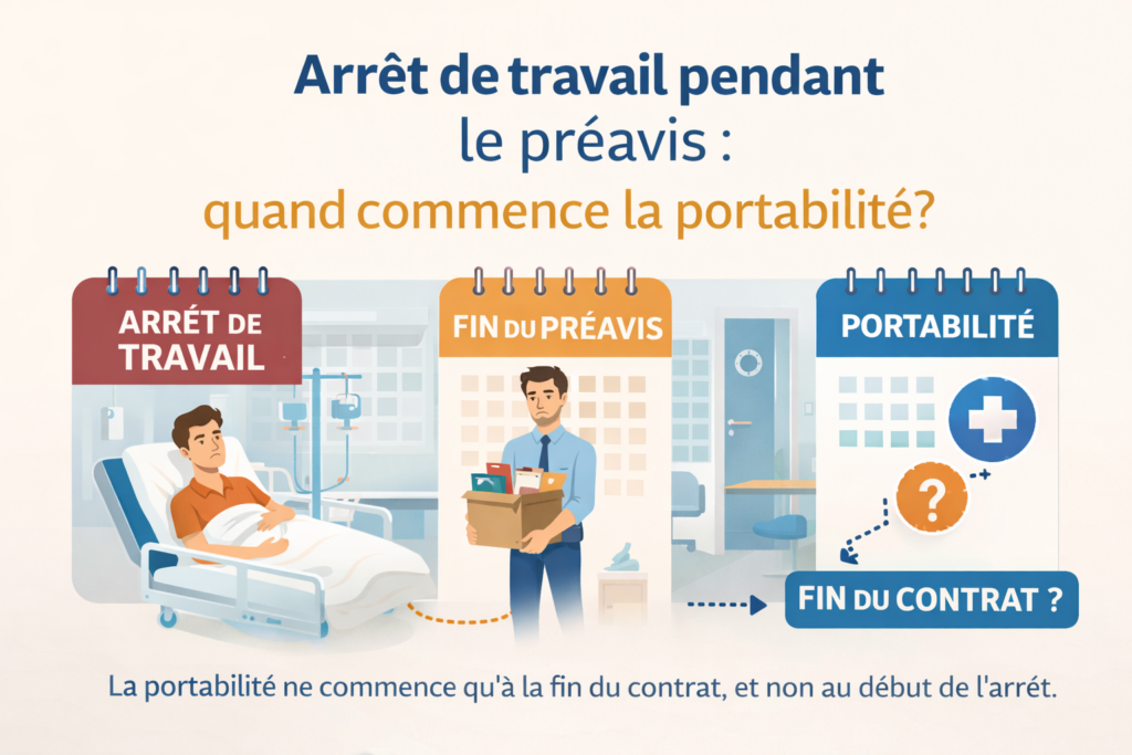 Arrêt de travail pendant le préavis : quand commence la portabilité ?