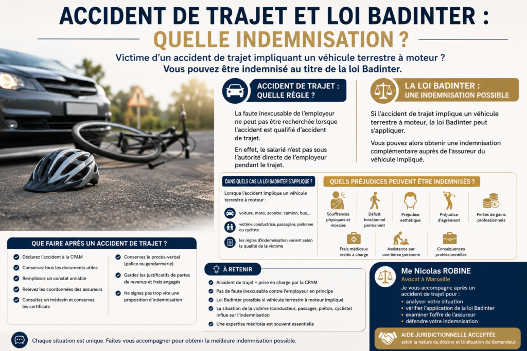 Accident de trajet et loi Badinter : quelle indemnisation ?