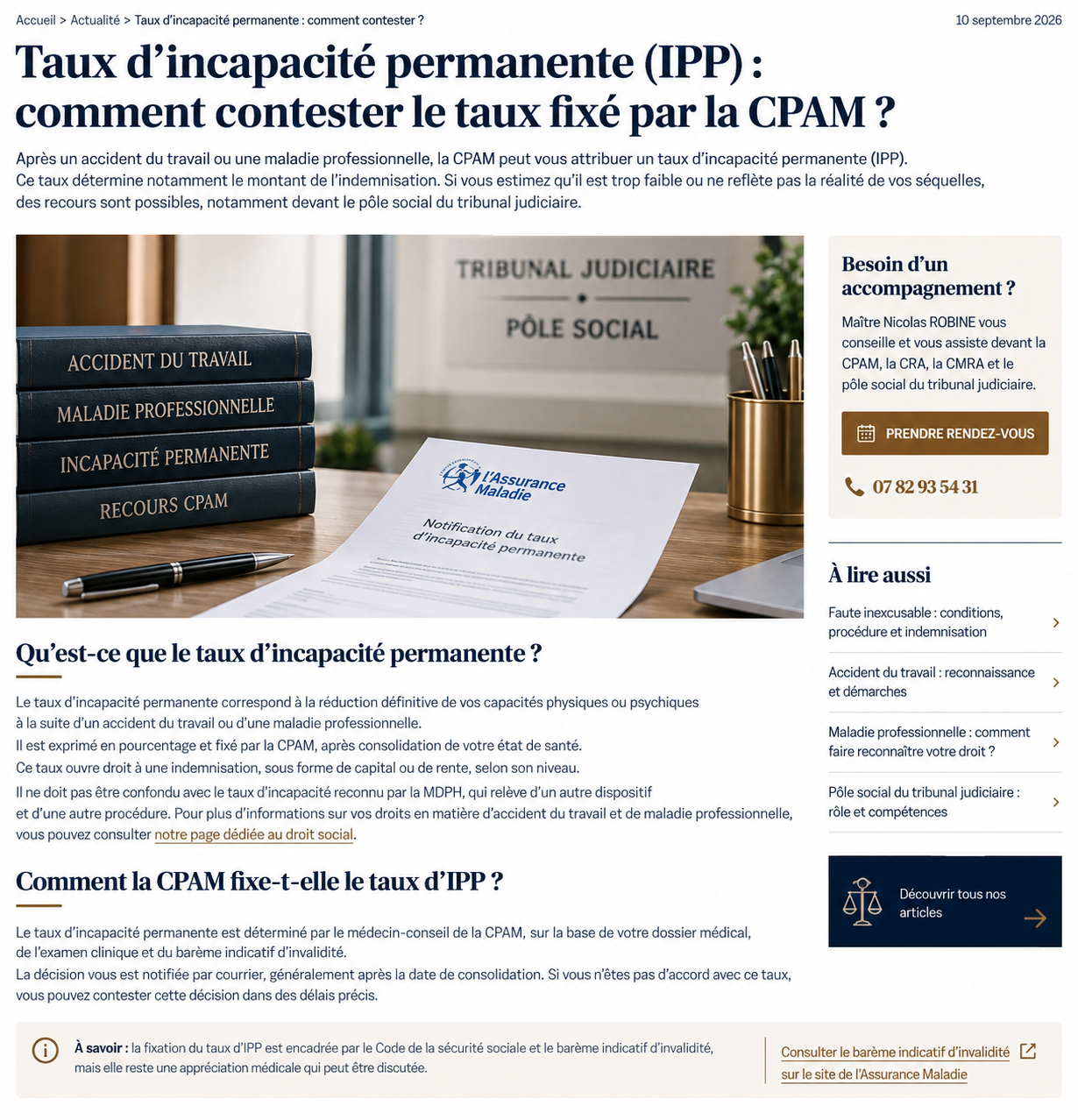 Taux IPP CPAM : comment contester le taux d’incapacité permanente ?