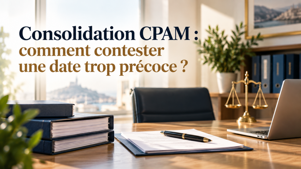 Consolidation CPAM : contester la date après un accident du travail